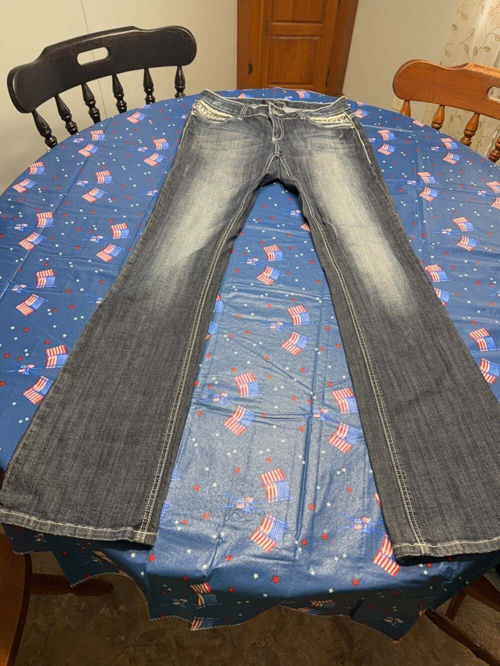 Cello Jeans Women's Embellished Studded Bootcut Denim